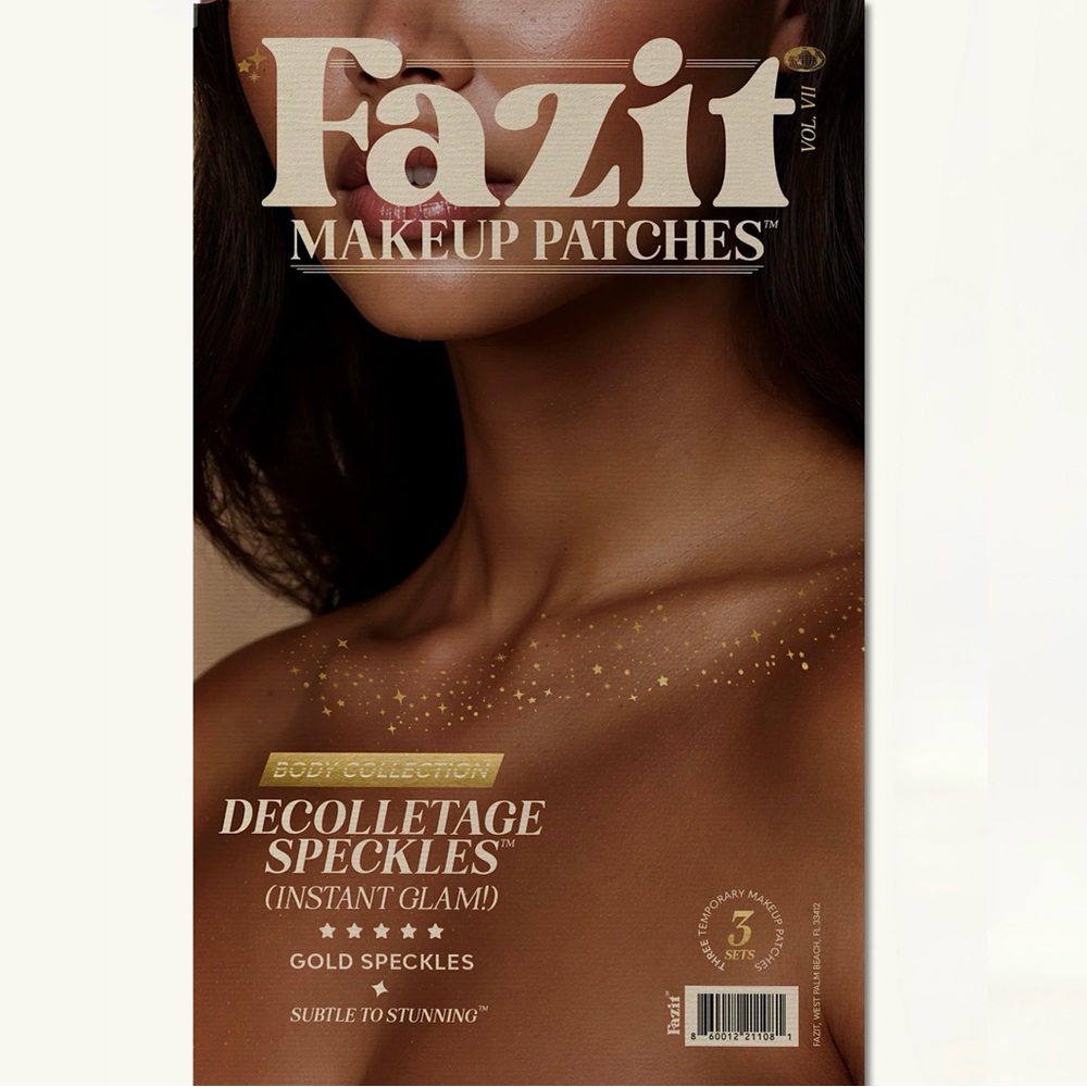 3 PAIRS x Patches SET! Fazit Gold Decolletage Glitter Body Patches. Instant Glam